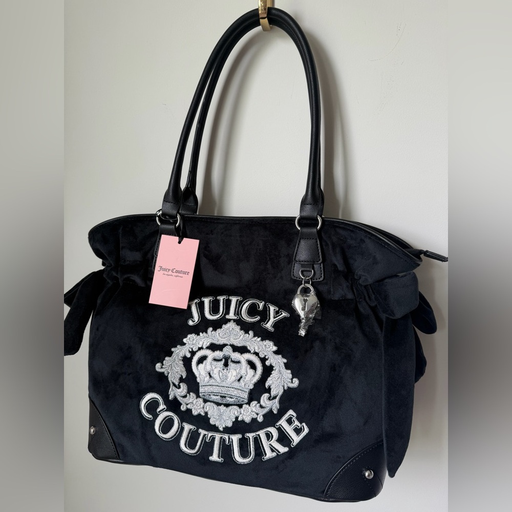 Juicy Couture Black crown velour Tote Bag